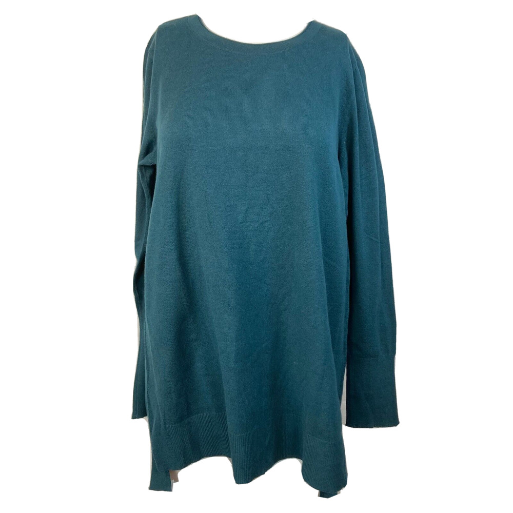 J. Jill Sweater Womens Sz S Dark Teal‎ Green Cotton Knit Classic Tunic